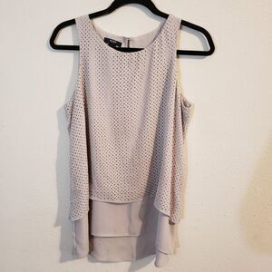 10P Alfani tan layered blouse